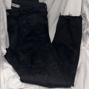 Refuge Black Ripped Skinny Jeans Size 12 With Great Stretch WITH FREE BLUE JEANS